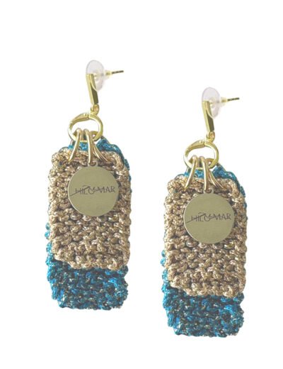 DOUBLE EARRINGS WITH CHARMS | BLUE & GOLD